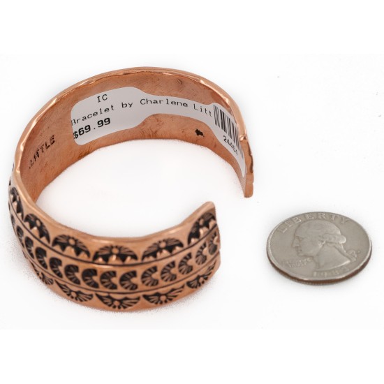 Handmade Certified Authentic Navajo Pure Copper Native American Bracelet 1 24454