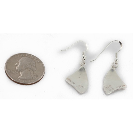 Handmade Kachina Certified Authentic Hopi .925 Sterling Silver Dangle Native American Earrings 12856-3