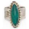 925 Sterling Silver Handmade Navajo Natural Turquoise Native American Ring 24428-2