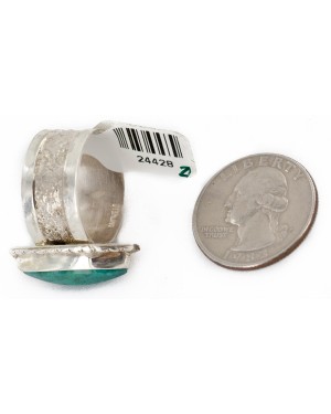 925 Sterling Silver Handmade Certified Authentic Navajo Natural Turquoise Native American Ring  24428-2