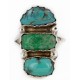 .925 Sterling Silver Handmade Certified Authentic Navajo Turquoise Native American Ring  17002-6