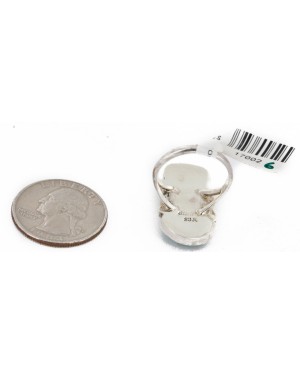 .925 Sterling Silver Handmade Certified Authentic Navajo Turquoise Native American Ring  17002-6