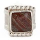 925 Sterling Silver Handmade Certified Authentic Navajo Natural Jasper Native American Ring  24431-2