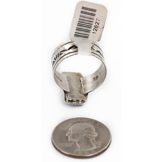 925 Sterling Silver Handmade Certified Authentic Navajo Natural Lapis Native American Ring  12627