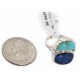 .925 Sterling Silver Handmade Certified Authentic Navajo Natural Turquoise and Lapis Native American Ring  17002-12