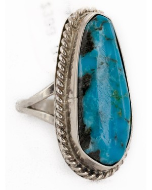 .925 Sterling Silver Handmade Certified Authentic Navajo Natural Turquoise Native American Ring 16938 .925 Sterling Silver Handmade Certified Authentic Navajo Natural Turquoise Native American Ring 16938