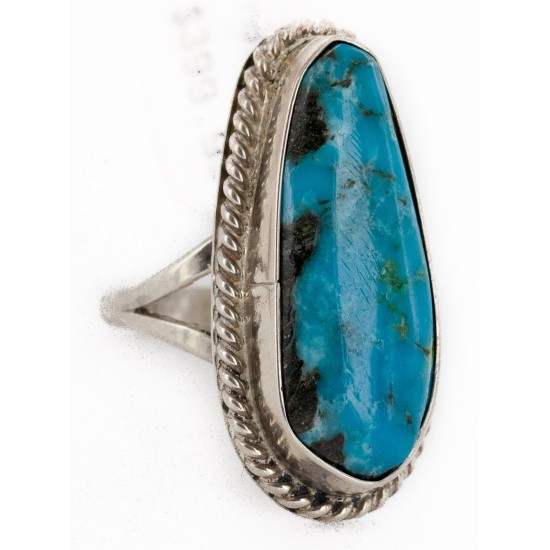 .925 Sterling Silver Handmade Certified Authentic Navajo Natural Turquoise Native American Ring 16938 .925 Sterling Silver Handmade Certified Authentic Navajo Natural Turquoise Native American Ring 16938