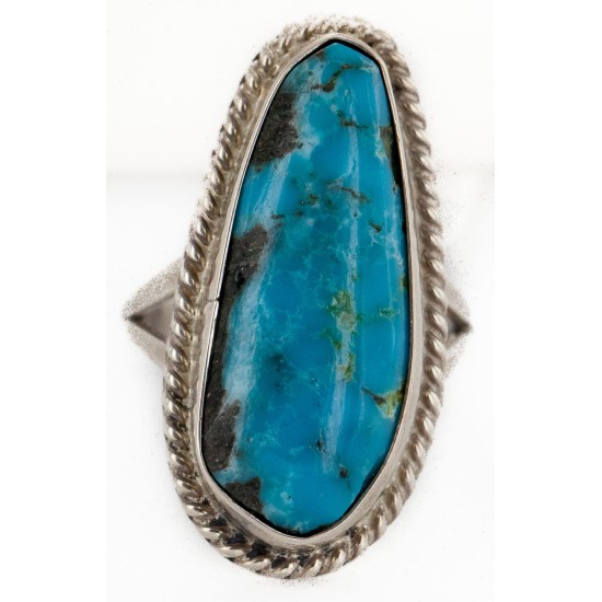 .925 Sterling Silver Handmade Certified Authentic Navajo Natural Turquoise Native American Ring 16938 .925 Sterling Silver Handmade Certified Authentic Navajo Natural Turquoise Native American Ring 16938