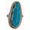 .925 Sterling Silver Handmade Navajo Natural Turquoise Native American Ring 16938