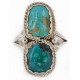 .925 Sterling Silver Handmade Certified Authentic Navajo Natural Turquoise Native American Ring  17002-7