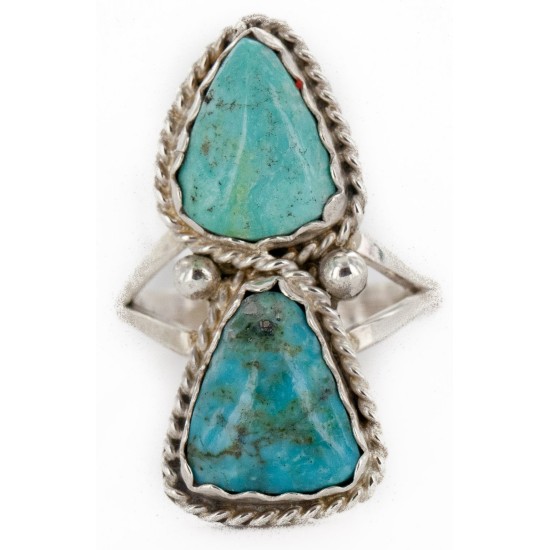 .925 Sterling Silver Handmade Certified Authentic Navajo Natural Turquoise Native American Ring 17002-8 .925 Sterling Silver Handmade Certified Authentic Navajo Natural Turquoise Native American Ring 17002-8