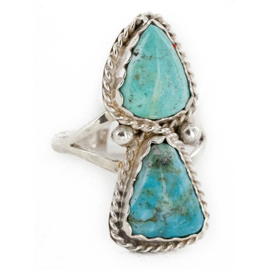 .925 Sterling Silver Handmade Certified Authentic Navajo Natural Turquoise Native American Ring 17002-8 .925 Sterling Silver Handmade Certified Authentic Navajo Natural Turquoise Native American Ring 17002-8