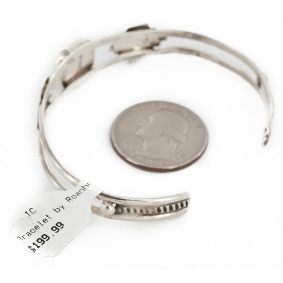Handmade Certified Authentic Navajo .925 Sterling Silver Natural Turquoise Native American Bracelet 12804