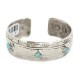 Handmade Certified Authentic Navajo Pure Nickel Native American Bracelet Natural Turquoise 1 12861-1