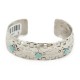 Handmade Certified Authentic Navajo Pure Nickel Native American Bracelet Natural Turquoise 12861-3