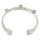 Handmade Certified Authentic Navajo Pure Nickel Native American Bracelet Natural Turquoise 12861-3