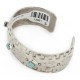 Handmade Certified Authentic Navajo Pure Nickel Native American Bracelet Natural Turquoise 12861-3