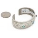 Handmade Certified Authentic Navajo Pure Nickel Native American Bracelet Natural Turquoise 2 12861-2