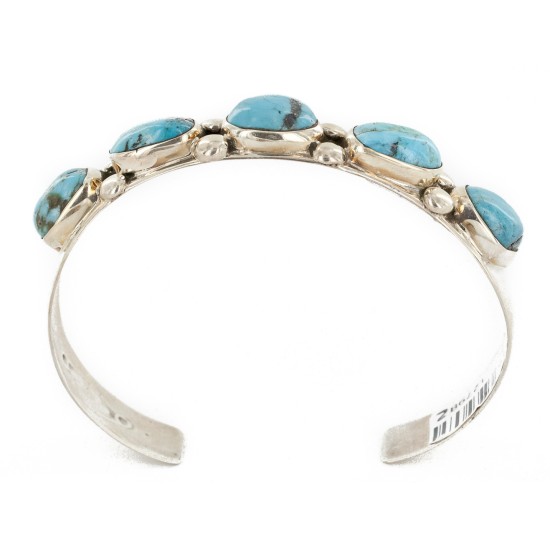 Handmade Certified Authentic Nuggets Navajo .925 Sterling Silver Natural Turquoise Native American Bracelet 1 12798-2