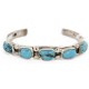 Handmade Certified Authentic Nuggets Navajo .925 Sterling Silver Natural Turquoise Native American Bracelet 12798-1