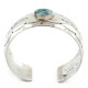 Handmade Certified Authentic Robert Littel Navajo Nickel Natural Turquoise Native American Bracelet 12784-1-0