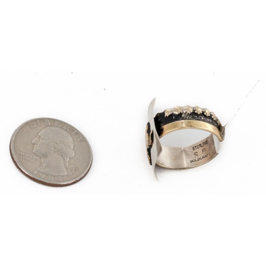 Rare 12kt Gold Filled 925 Sterling Silver Horse Handmade Certified Authentic Navajo Native American Ring  12657-6