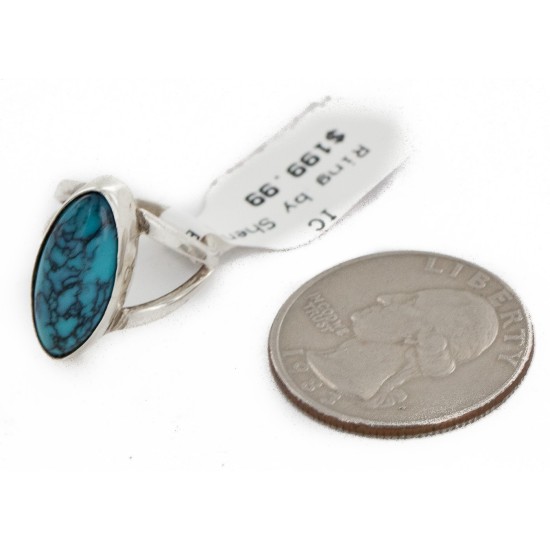 925 Sterling Silver Handmade Certified Authentic Navajo Natural Turquoise Native American Ring 24432-1 925 Sterling Silver Handmade Certified Authentic Navajo Natural Turquoise Native American Ring 24432-1