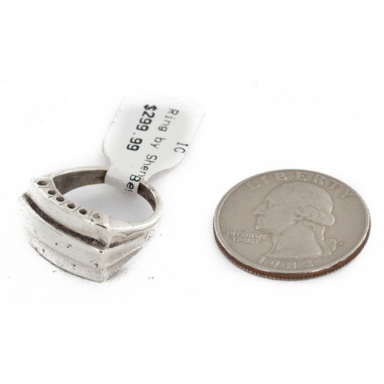 925 Sterling Silver Handmade Certified Authentic Navajo Native American Ring  24433-1