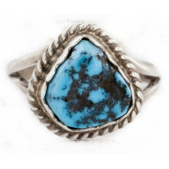 925 Sterling Silver Handmade Certified Authentic Navajo Natural Turquoise Native American Ring  12512