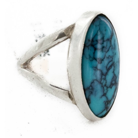 925 Sterling Silver Handmade Certified Authentic Navajo Natural Turquoise Native American Ring 24432-1 925 Sterling Silver Handmade Certified Authentic Navajo Natural Turquoise Native American Ring 24432-1