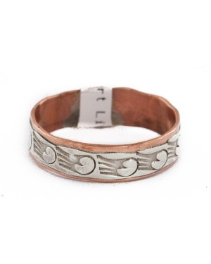 .925 Sterling Silver Pure Copper Handmade Rain Certified Authentic Native American Ring  16979-18