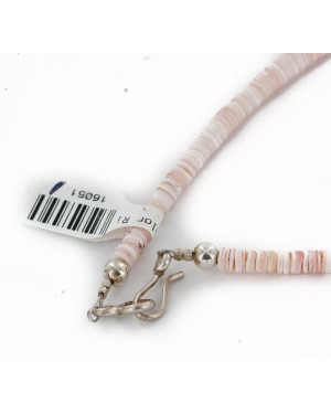 Certified Authentic Navajo .925 Sterling Silver Graduated Melon Shell and Turquoise Native American Necklace 1 16051-1 Certified Authentic Navajo .925 Sterling Silver Graduated Melon Shell and Turquoise Native American Necklace 1 16051-1