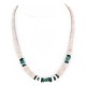 Certified Authentic Navajo .925 Sterling Silver Graduated Melon Shell and Turquoise Native American Necklace 1 16051-1