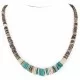 Navajo .925 Sterling Silver Graduated Melon Shell Native American Necklace 15917-0