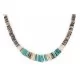 Navajo .925 Sterling Silver Graduated Melon Shell Native American Necklace 15917-0