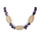 Hand made Certified Authentic Navajo .925 Sterling Silver Natural Smoky Quartz Amethyst Native American Necklace 16040