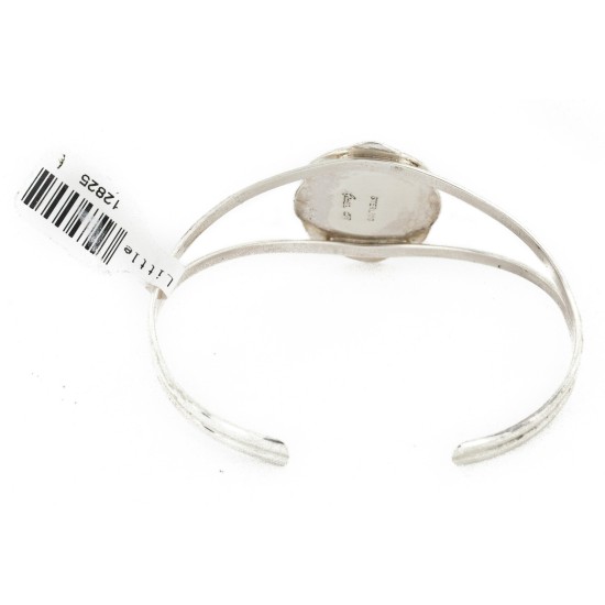 Handmade Bird Certified Authentic Navajo .925 Sterling Silver Natural Turquoise Coral Mother of Pearl Onyx Inlay Native American Bracelet 12825-1