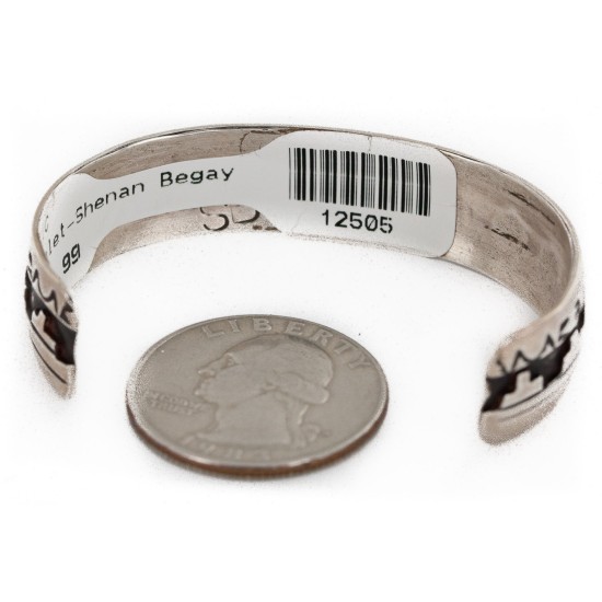 Handmade Certified Authentic Mountain Navajo .925 Sterling Silver Baby Native American Bracelet 12505
