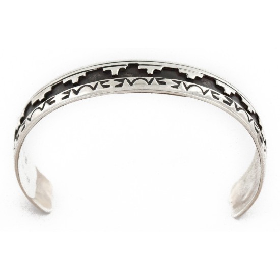 Handmade Certified Authentic Mountain Navajo .925 Sterling Silver Baby Native American Bracelet 12505