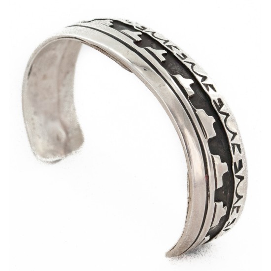 Handmade Certified Authentic Mountain Navajo .925 Sterling Silver Baby Native American Bracelet 12505