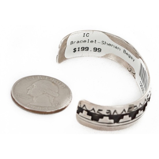 Handmade Certified Authentic Mountain Navajo .925 Sterling Silver Baby Native American Bracelet 12505