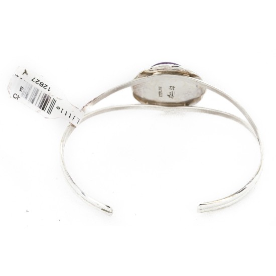 Handmade Certified Authentic Navajo .925 Sterling Silver Natural Sugilite Native American Bracelet 12827
