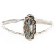 Handmade Certified Authentic Navajo .925 Sterling Silver Natural Turquoise Coral Mother of Pearl Inlay Native American Bracelet 12827-2