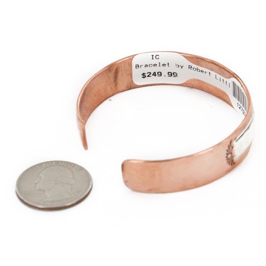 Handmade Certified Authentic Navajo Pure .925 Sterling Silver and Copper Native American Bracelet 12703-11