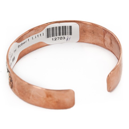 Handmade Certified Authentic Navajo Pure .925 Sterling Silver and Copper Native American Bracelet 12703-11
