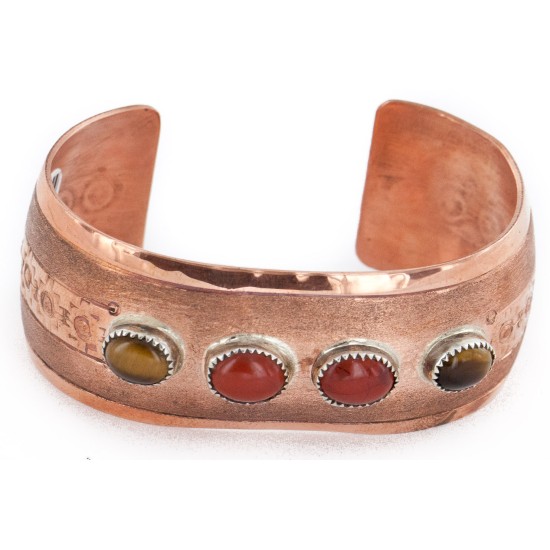 Handmade Certified Authentic Navajo Pure .925 Sterling Silver and Copper Natural Charoite Tigers Eye Native American Bracelet 12802 Handmade Certified Authentic Navajo Pure .925 Sterling Silver and Copper Natural Charoite Tigers Eye Native American Bracelet 12802