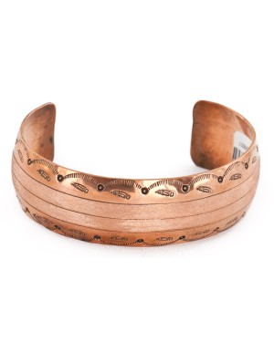 Handmade Certified Authentic Navajo Pure Copper Native American Bracelet 12807