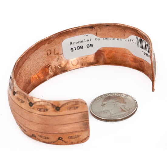 Handmade Certified Authentic Navajo Pure Copper Native American Bracelet 12807