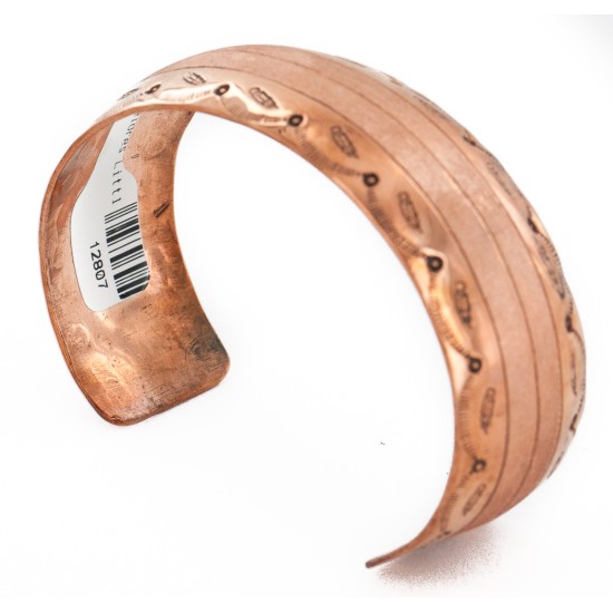 Handmade Certified Authentic Navajo Pure Copper Native American Bracelet 12807