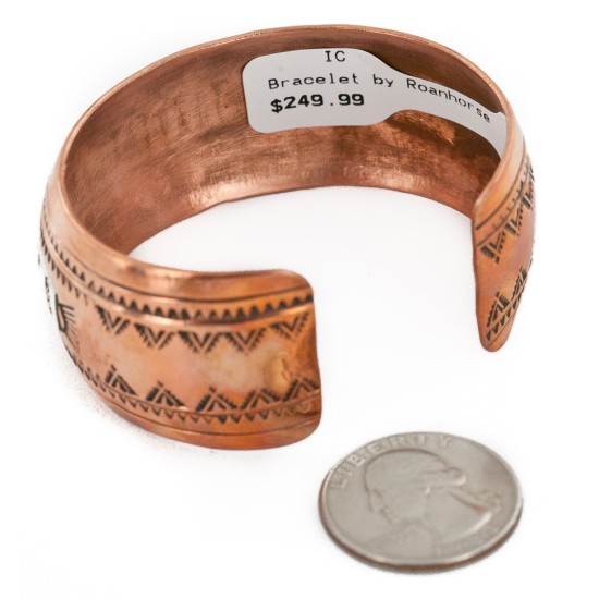 Handmade Feather Certified Authentic Navajo Pure .925 Sterling Silver and Copper Native American Bracelet 12839-1